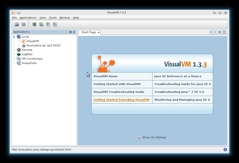Fenêtre globale de VisualVM