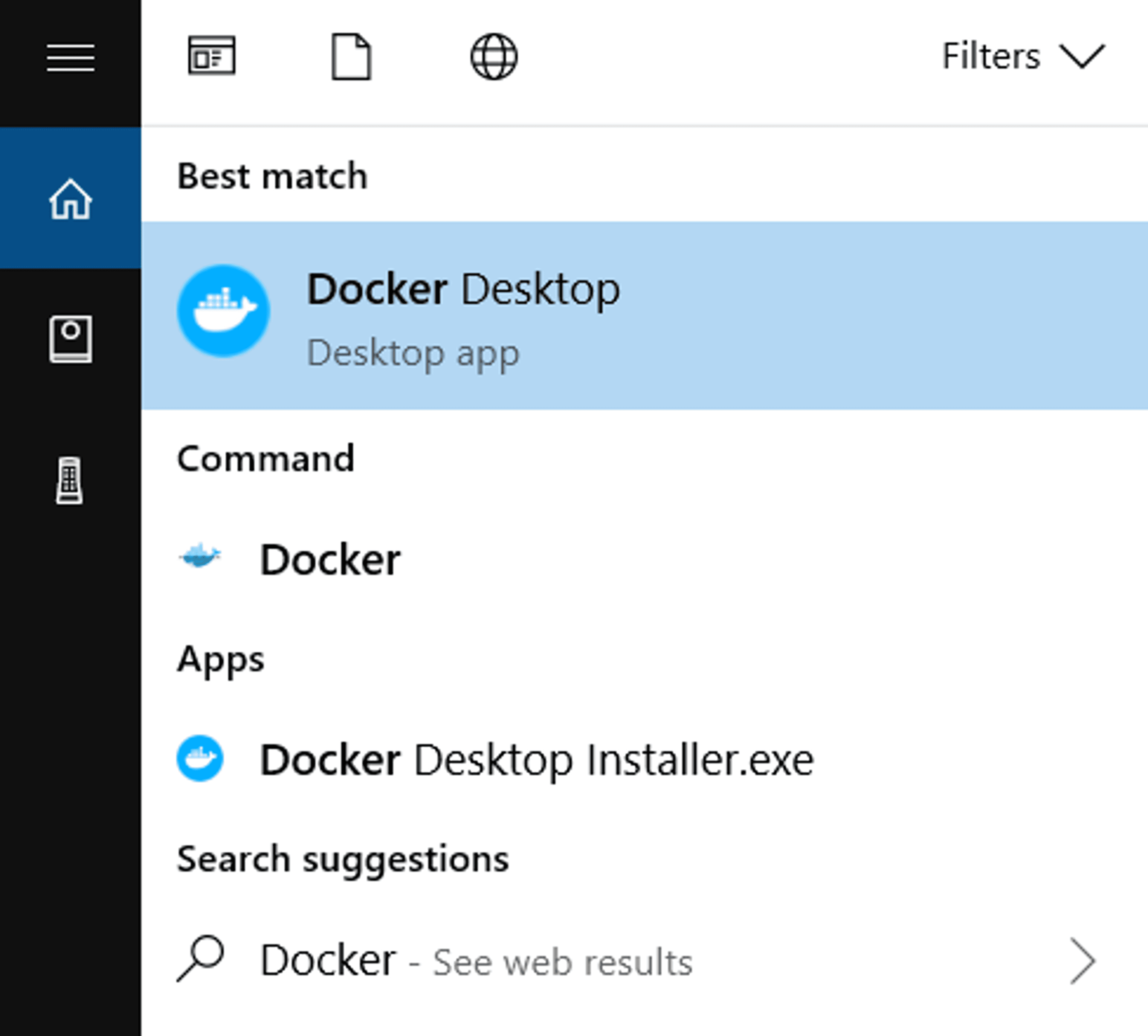 Lancer Docker Desktop depuis votre interface Windows