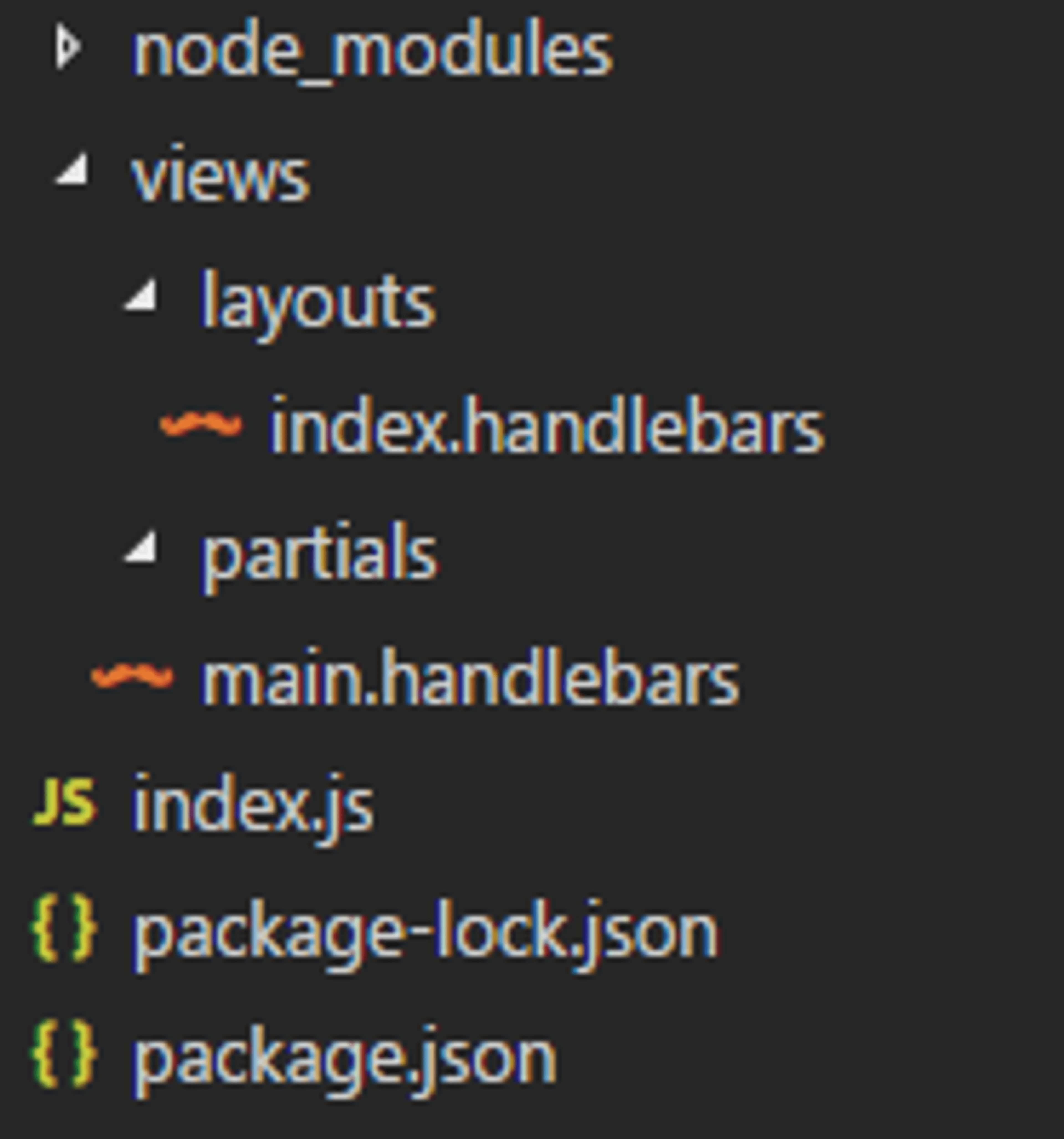 node expressjs projet avec Handlebars