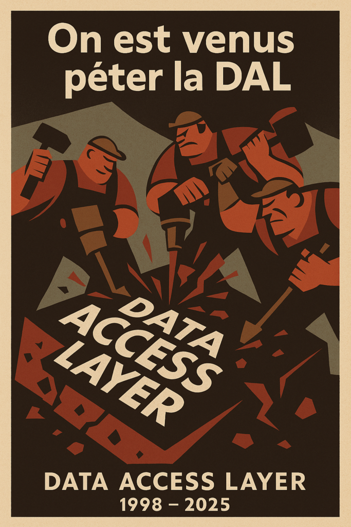 On est venus péter la DAL - Trois ouvriers avec des outils lourds essaient de la détruire. C'est toi qui mets en place l'architecture modulith